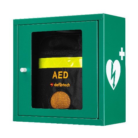 Groene AED Wandkast Met Alarm