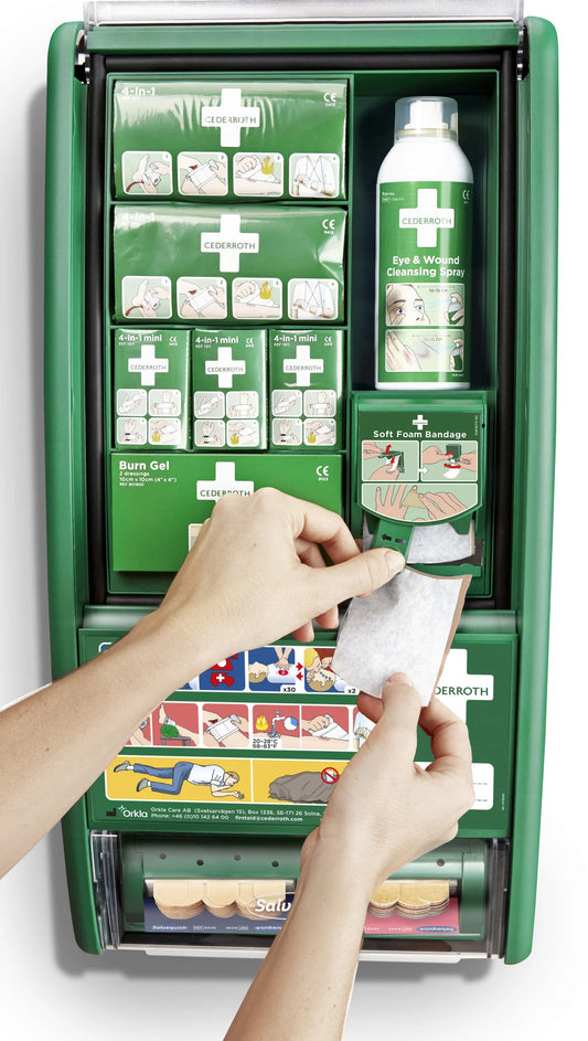 Cederroth EHBO/BHV Station incl. softfoam bandage dispenser