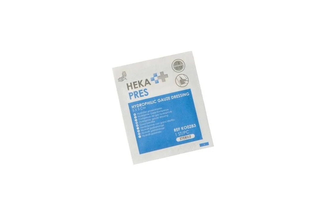 HEKA Hydrofiel Gaaskompres 5 x 5 cm - Steriel - 8 Laags